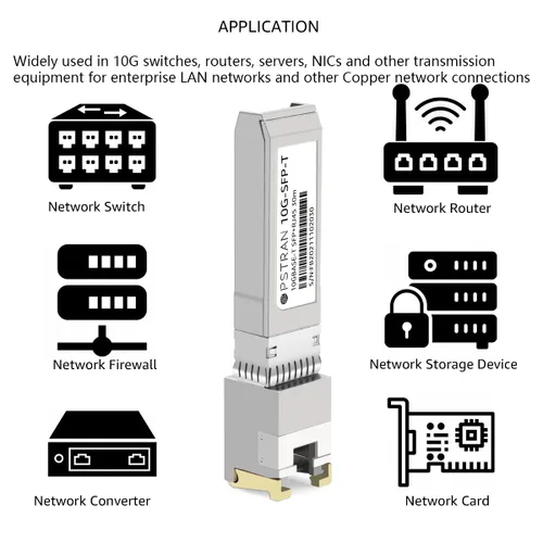 Vista 5 de Módulo transceptor de cobre 10GBASE-T SFP+ RJ45 compatible con Arista SFP-10GE-T 10G SFP+ 98.4 ft Cat6a/7