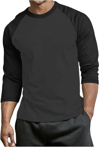 Vista 13 de Men's Raglan Long Sleeve Tee Shirts Color Block Crew Neck T Shirt Lightweight Soft Casual Basic Tshirts Running Tops