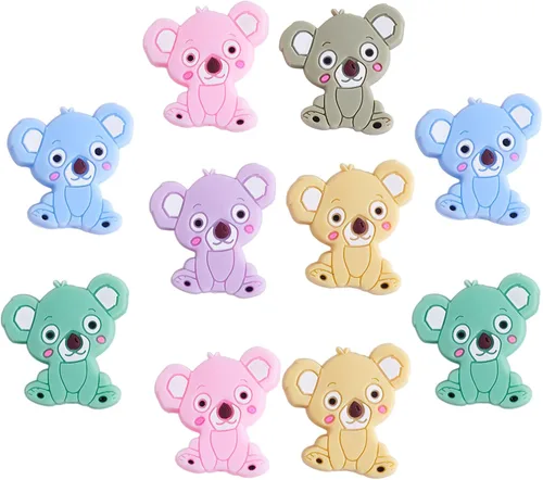 Vista 19 de 10 Piezas Cuentas de Silicona de Animales - Lindas Cuentas a Granel DIY para Manualidades, Bolígrafo, Correas de Teléfono, Colgantes de Bolsa (Rana)