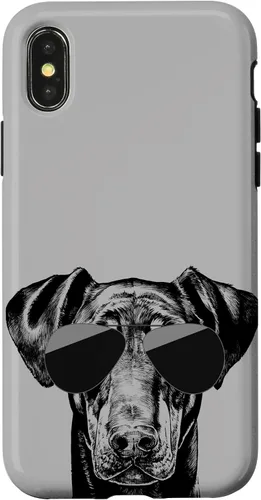 Vista 5 de iPhone 12 mini Doberman Pinscher Dog con funda para gafas de sol