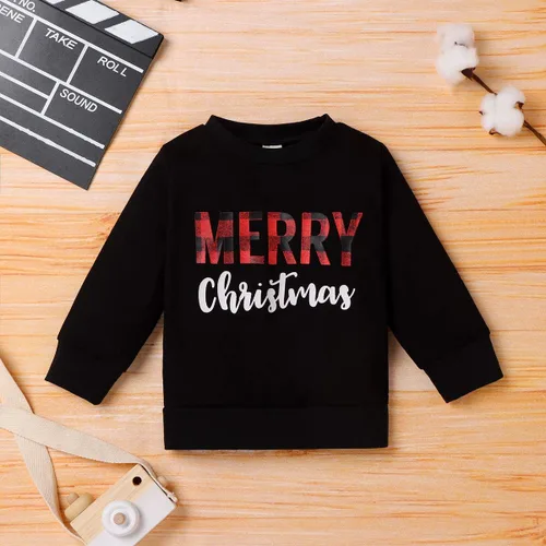 Vista 2 de Sudadera de manga larga para bebé y niña con diseño de Feliz Navidad