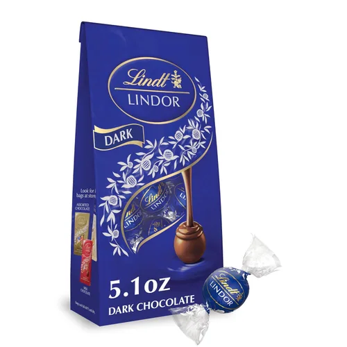 Vista 30 de Lindt Lindor - Trufas de chocolate extra oscuro 60 %, caramelo de chocolate negro con centro de trufa suave y derretida, ideal para regalar, 5.1