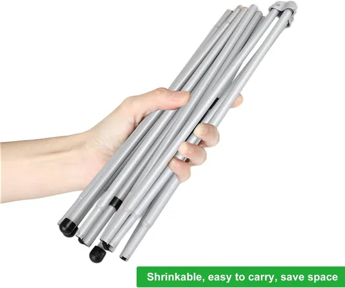 Vista 4 de CertBuy Paquete de 2 caballetes plegables plateados, caballetes de 63 pulgadas para mostrar imágenes, soporte de caballete negro para exhibir