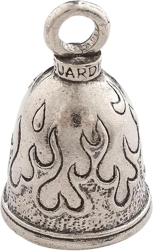 Vista 18 de Guardian Bell Campana de buena suerte con llavero y bolsa de regalo de terciopelo negro Campana de motocicleta Peltre sin plomo Hecho
