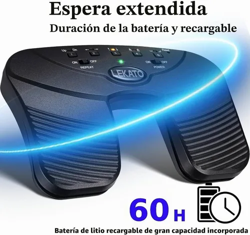 Vista 3 de LEKATO - Pedal Bluetooth inalámbrico para voltear páginas de música, pedal para voltear páginas para iPad, tabletas Android y teléfonos iOS