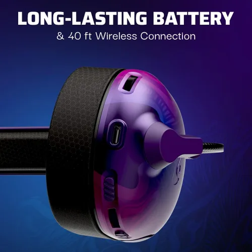 Vista 6 de PDP AIRLITE Pro Wireless Headset with Mic for Xbox Series XS, Xbox One, Windows 1011 - Purple Fade (Only at Tienda)