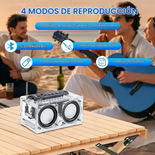 Vista 6 de Diymore Kit de altavoz Bluetooth para bricolaje, kit de práctica de soldadura de radio, altavoces duales y control remoto, para soporte