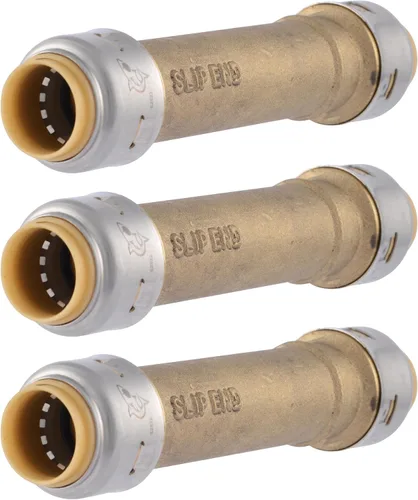 Vista 6 de SharkBite Acoplamiento deslizante de 1/2 pulgada, Empuje para conectar accesorios de plomería de latón, Tubo PEX, cobre, CPVC, PE-RT, HDPE, U3008LFA