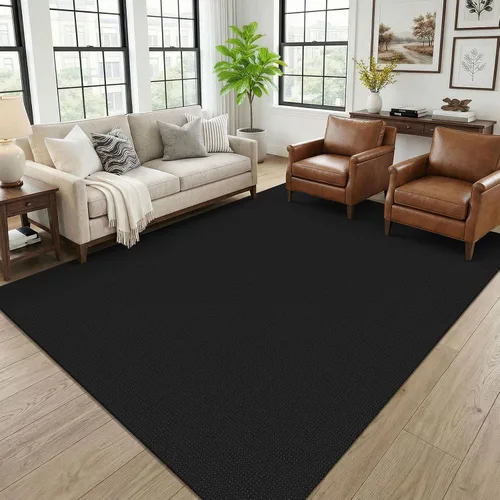 Vista 273 de KOZYFLY - Tapete para puerta de interior, lavable, pequeña, antideslizante, con respaldo de goma, felpudo de algodón para el hogar, color negro