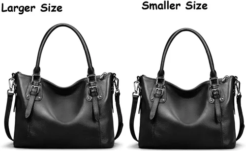 Vista 4 de Heshe - Bolso de mano para mujer, de piel con asa superior, bolso cruzado.