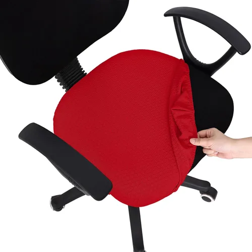 Vista 28 de Smiry Fundas de asiento de silla de computadora de oficina, de jacquard elástico, extraíbles, lavables, antipolvo, protectores de cojín para silla