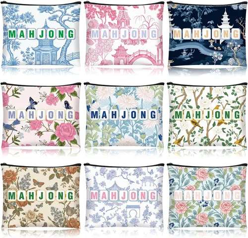 Vista 9 de 16 bolsas de maquillaje Mahjong para regalo de mujer, estilos 2