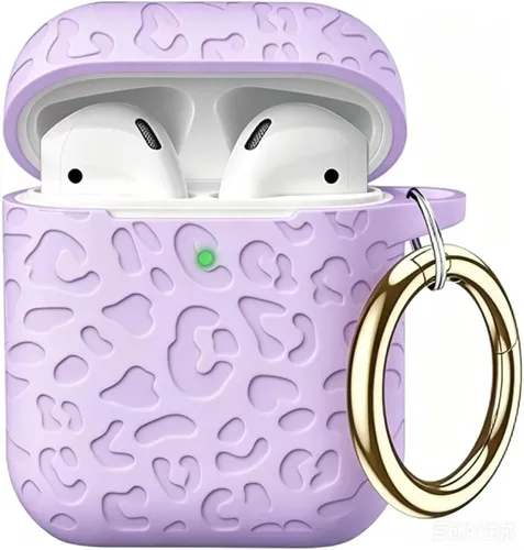 Vista 8 de Compatible con funda AirPods Pro 2019, Gawnock Funda de silicona suave y flexible para funda AirPods Pro para mujeres y niñas con llavero (Caqui)