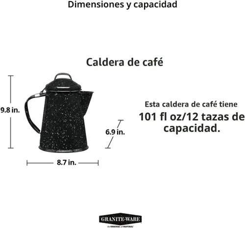 Vista 5 de Calentador para café de Granite Ware., Negro