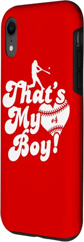 Vista 2 de Vintage That's My Boy #4 Baseball Mom Baseball Dad Case for iPhone XR