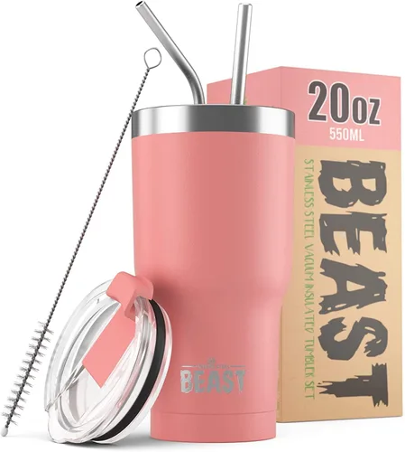 Vista 9 de Beast Vaso de 10 oz de Acero Inoxidable con Aislamiento al Vacío para Café y Hielo de Doble Pared Termo de Viaje (Blanco Ártico)