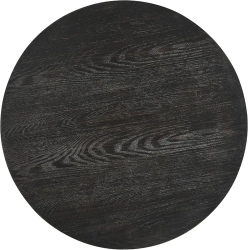Vista 7 de Roundhill Furniture Solmere - Mesa auxiliar redonda de madera de 22 pulgadas, color negro