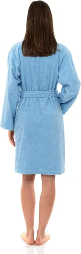 Vista 2 de TowelSelections - Bata de baño de mujer de 100% algodón, estilo chal de rizo corto Angel Falls