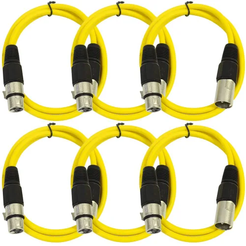 Vista 54 de SEISMIC AUDIO - SAXLX-2 - Paquete de 6 cables de conexión XLR macho a XLR hembra de 2 pies - Equilibrados - Cables de conexión de 2 pies
