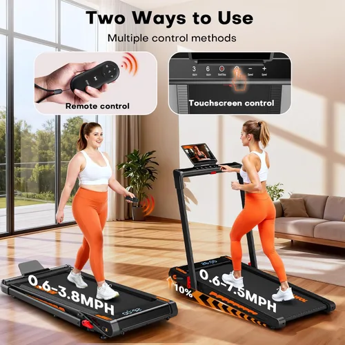 Vista 8 de Cinta de correr con altavoz, caminadora plegable 6 en 1 de 7.5 MPH para el hogar con aplicación compatible, almohadilla para caminar con 10%