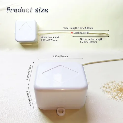 Vista 2 de SaiDian Caja de música mini caja de música estilo cuerda cuerda caja de música blanca con movimiento musical regalos para bebés niños regalo