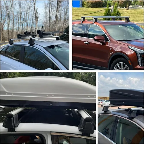 Vista 5 de Barras transversales universales para techos desnudos – Barras transversales de marco de ventana ajustables de 41 pulgadas para automóviles sin