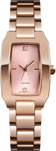Vista 5 de VIGOROSO Square Watches for Women, Women's Wristwatches, Ladies Waterproof Stainless Steel Analog Small Dainty Gold Watch for Women