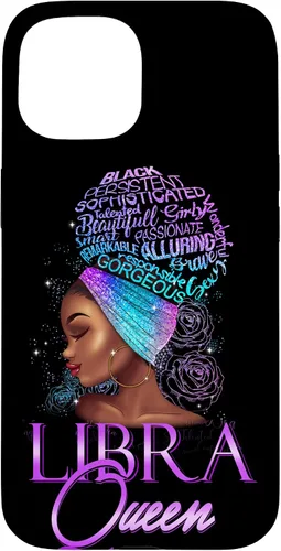 Vista 6 de Purple Libra Queen African American Woman Septiembre Octubre Funda para iPhone 17