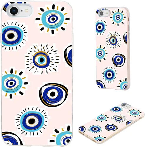 Vista 18 de Funda protectora completa delgada y suave de TPU transparente para iPhone SE 2022/2020, iPhone 8/7/6S/6 - Diseño de música divertida guitarra