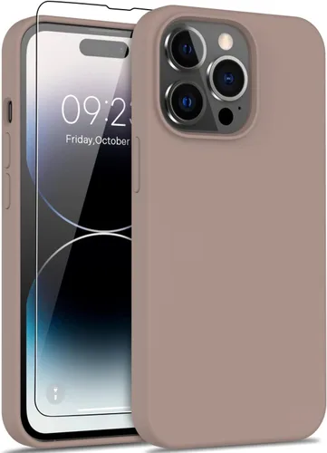 Vista 11 de DEENAKIN Funda compatible con iPhone 14 Plus con protector de pantalla, funda mejorada para cámara, goma de gel de silicona suave probada contra