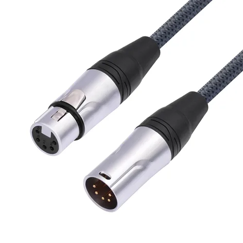Vista 8 de Cable XLR macho a hembra DMX512 de 1 pie, 5 pines macho a hembra DMX512, DMX-512 XLR de 5 pines macho a hembra, paquete de 2