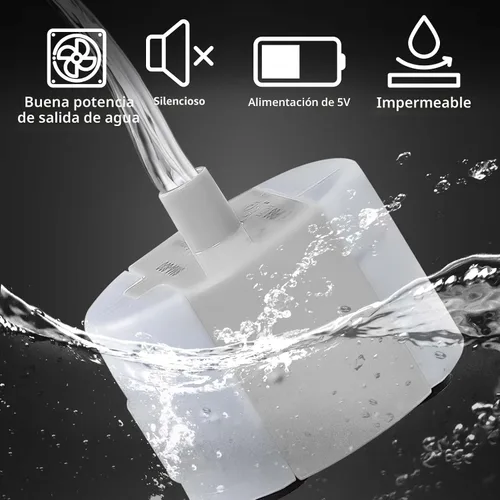 Vista 6 de Bomba de repuesto ultrasilenciosa para fuentes de agua de acero inoxidable para gatos, motor SMA-800, segura y fácil de limpiar con bajo voltaje DC