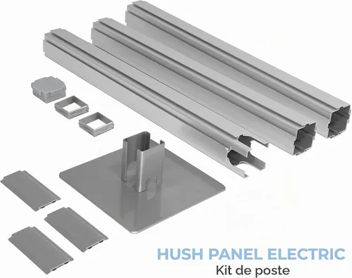 Vista 4 de Versare Cubículo eléctrico de panel silencioso preconfigurado Paredes divisoras de estación de trabajo Paneles de privacidad para cubículos Gris