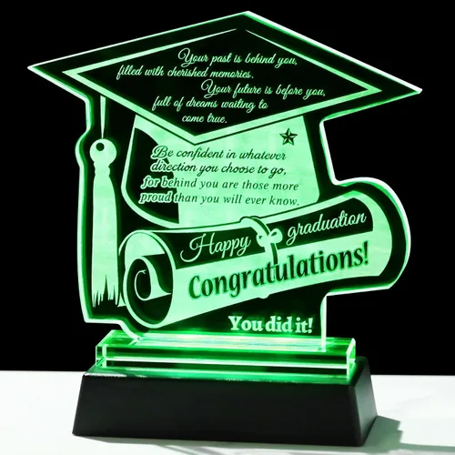 Vista 11 de YWHL Regalos de graduación para él o ella, regalos inspiradores para graduados de la clase de 2025, recuerdo de graduación de cristal grabado