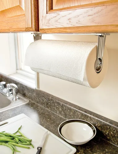 Vista 5 de Fox Run Soporte para toallas de papel para colocar debajo del mostrador/pared, acero inoxidable