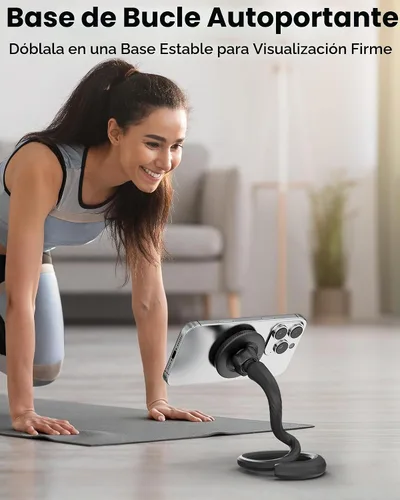 Vista 8 de Soporte de teléfono flexible para cinta de correr, soporte magnético de cuello de cisne para teléfono celular