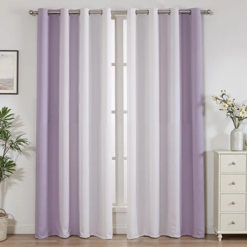 Vista 9 de weesire Cortinas opacas negras y rojas para dormitorio, sala de estar, 2 paneles, 100% opacas, cortinas degradadas degradadas, 52 x 63 pulgadas