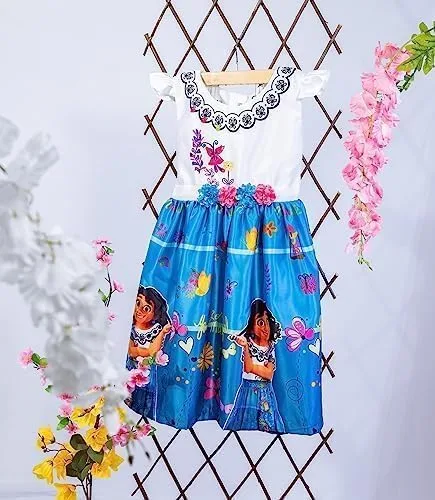 Vista 2 de Disfraz de Mirabel de Encanto para niñas, vestido temático, disfraz de princesa para Halloween