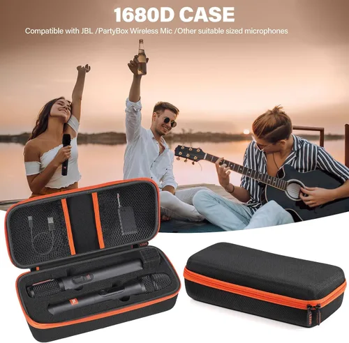 Vista 8 de Funda de micrófono inalámbrico compatible con el sistema de dos micrófonos Negro