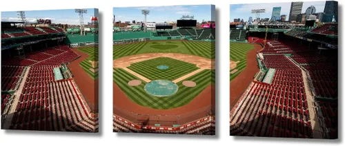 Vista 79 de TUMOVO Arte de pared en lienzo para estadio deportivo, arte de pared de campo Wrigley en Chicago, pinturas de Chicago, impresiones sobre lienzo
