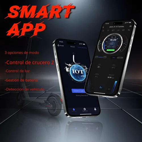 Vista 6 de WERHY Scooter eléctrico, motor potente de 350 W/500 W y neumático de 8.5 Rojo-Negro