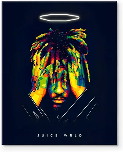 Vista 21 de Juice Wrld - Arte de Lienzo para Pared, Impresión de Póster de Portada de Álbum de Música, Póster de Rapero Cantante Arte Enmarcado, Arte de Lienzo