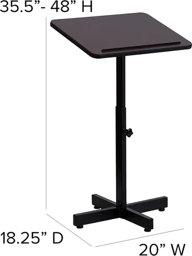 Vista 3 de Flash Furniture Mysta - Atril de metal de altura ajustable con superficie laminada fundida térmica
