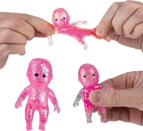 Vista 4 de ORB Curiosities Sugar Swaps Twinsies Babies - 1 verde y 1 rosa brillante azúcar bebé Squishy juguetes para estirar, apretar, coleccionar, comerciar