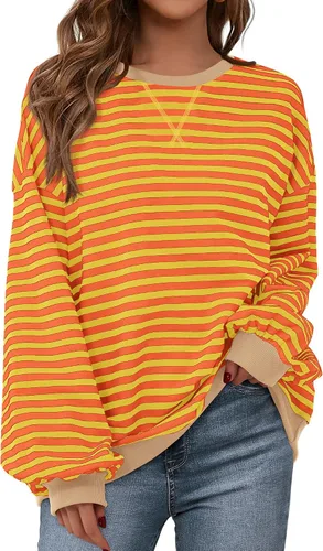 Vista 20 de BTFBM Sudadera de gran tamaño para mujer 2026 otoño Azul Beige Blanco