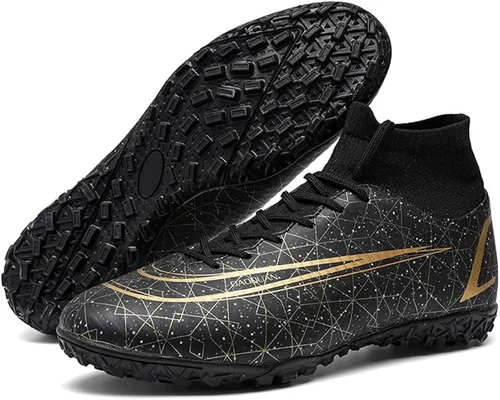 Vista 3 de WANMEIL Zapatos de fútbol unisex para niños grandes y jóvenes, para exteriores, zapatos de fútbol de tierra firme