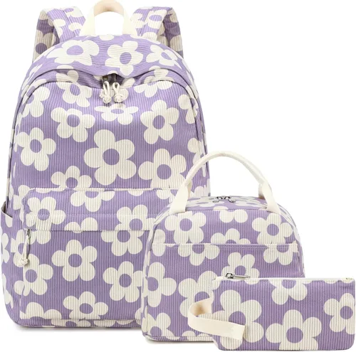 Vista 33 de Bluboon - Mochila escolar para niñas y mujeres para uso diario y de estilo informal, para portátil de 15 pulgadas, con bolsa para almuerzo y bolsa