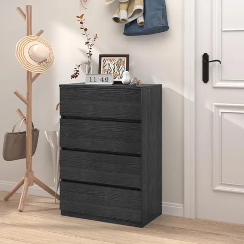 Vista 6 de furtble Cómoda de 4 cajones, cómoda para armario, cómoda pequeña, cómoda moderna para dormitorio, armario de almacenamiento para entrada, sala
