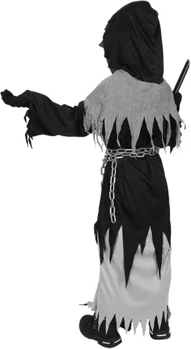 Vista 5 de Disfraces de Halloween para niños, conjunto de parca, juguetes de regalo para niños de 5 a 14 años, disfraz de fantasma aterrador para cosplay