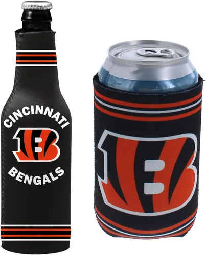 Vista 120 de Soporte aislante para latas y botellas de fútbol americano enfriador de bebidas Huggie (Nueva Orleans (Saints) - Negro) Nueva Orleans (Santos)